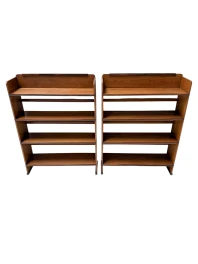 1920s Art Deco Open Bookcases by P.E.L. Izeren, Solid Oak & Ebony